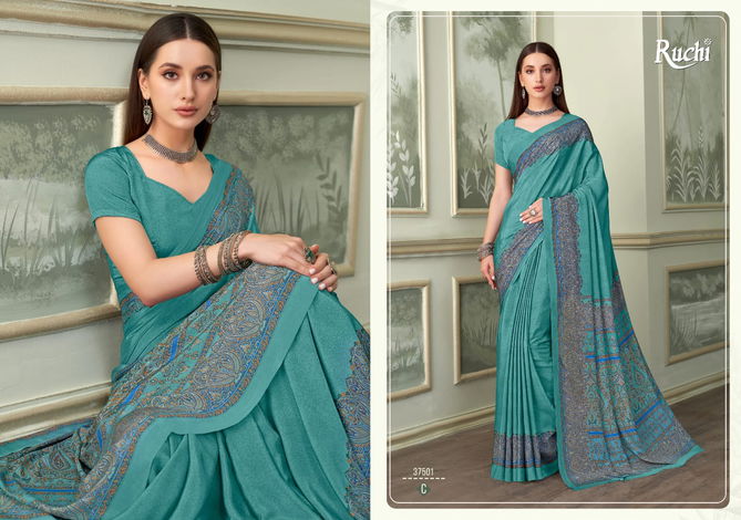 Vivanta Silk 37 By Ruchi Crepe Silk Printed Saree Wholesale Price In Surat